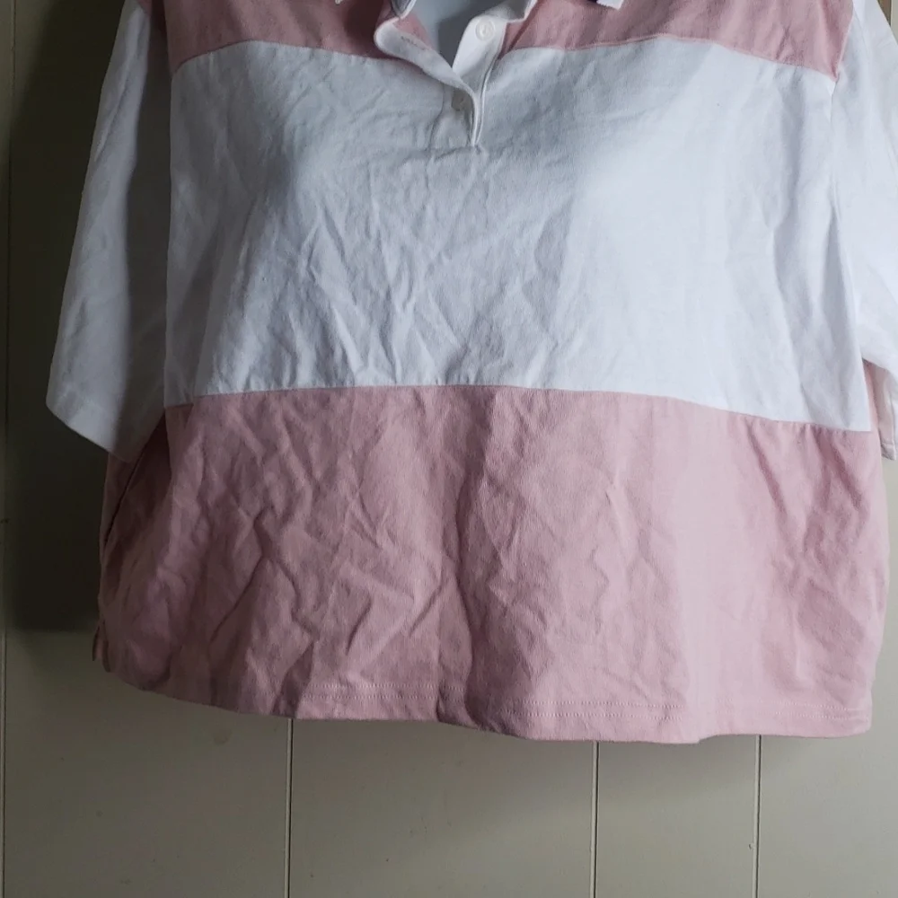 WOMEN'S Short Sleeve Rugby Stripe Collared Top - Wild Fable - Picture 5 of 7
